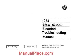 1983 bmw 633csi electrical troubleshooting manual page 1