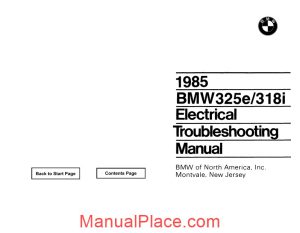 1985 bmw 318i 325e electrical troubleshooting manual page 1