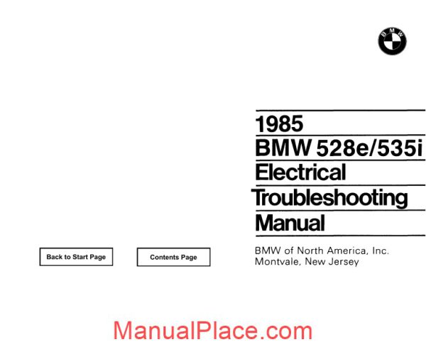 1985 bmw 528e 533i electrical troubleshooting manual page 1