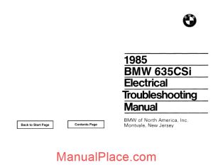 1985 bmw 635csi electrical troubleshooting manual page 1