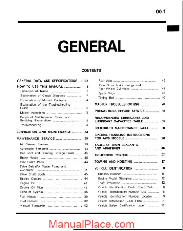 1989 1993 mitsubishi galant chassis and mechanical service manual page 3