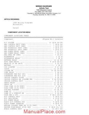 1990 1996mitsubishi galant wiring diagrams page 1