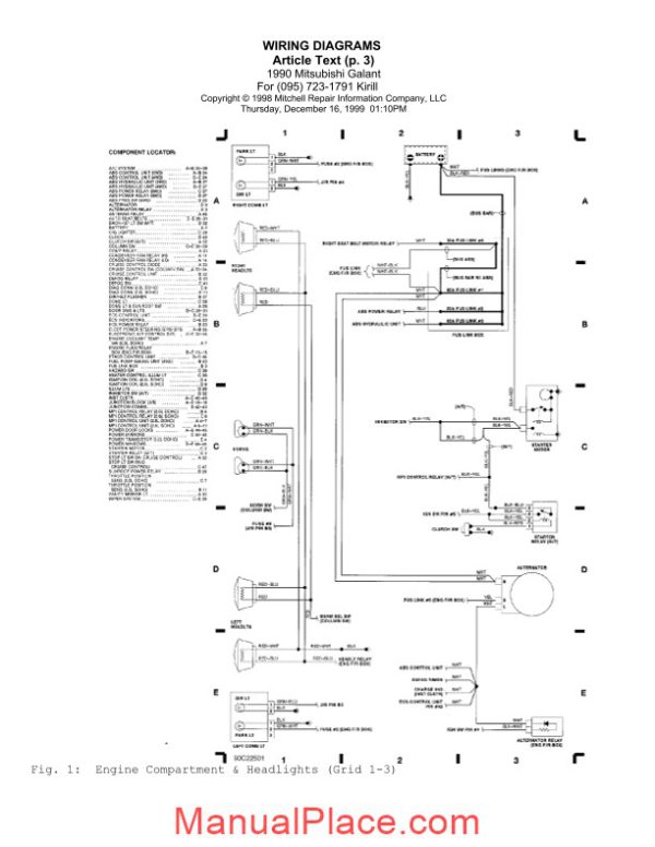 1990 1996mitsubishi galant wiring diagrams page 3