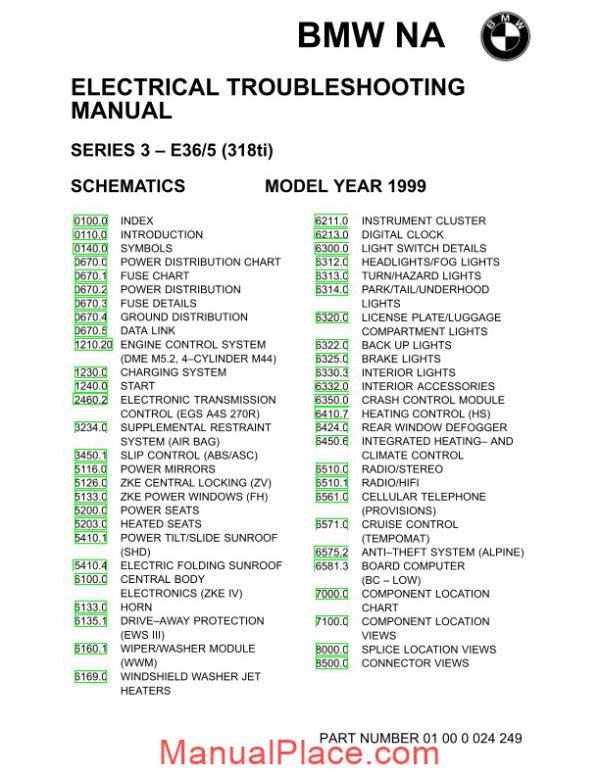 1999 bmw 318ti electrical troubleshooting manual page 2