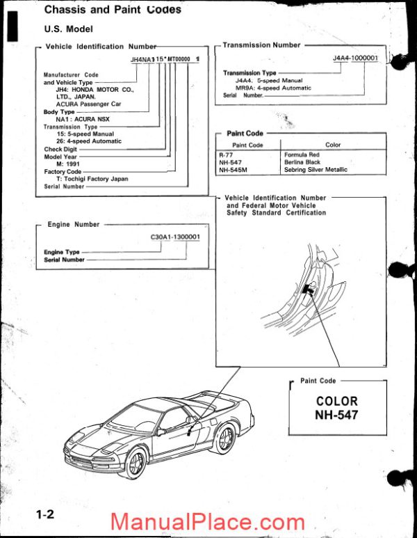 acura honda nsx 91 service manual page 4