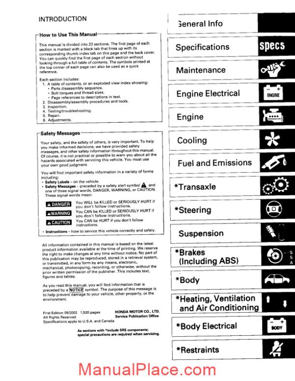 acura rsx 2002 2003 repair manual page 2