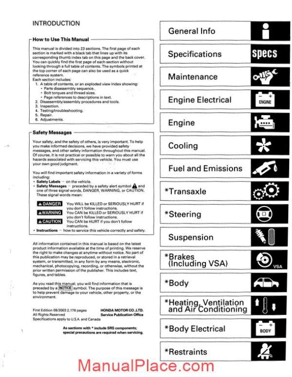 acura tl 2004 service manual page 3