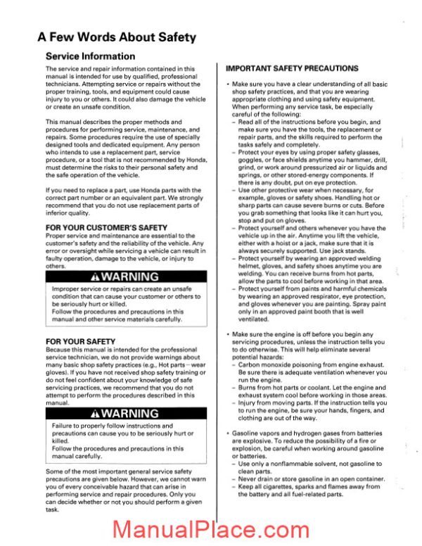 acura tl service 2004 ua6 manual page 2