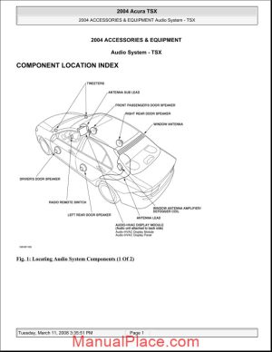 acura tsx 2003 2008 audio system service repair manual page 1