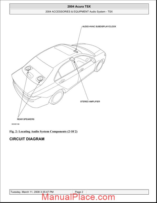 acura tsx 2003 2008 audio system service repair manual page 2