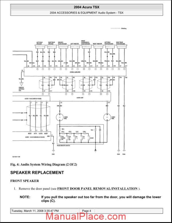 acura tsx 2003 2008 audio system service repair manual page 4