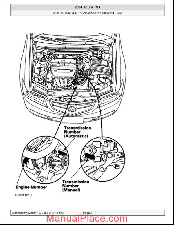 acura tsx 2003 2008 automatic transmission servicing page 2