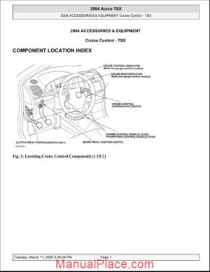 acura tsx 2003 2008 cruise control service repair manual page 1