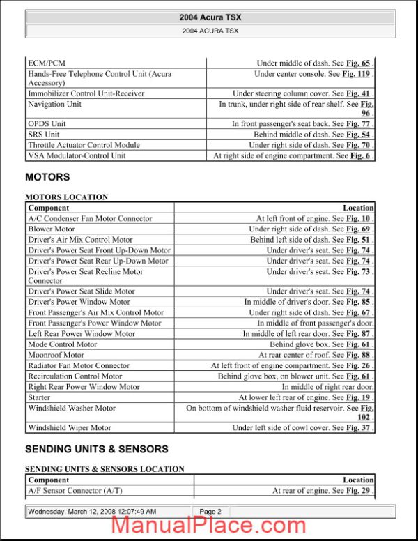 acura tsx 2003 2008 electrical component locator page 2