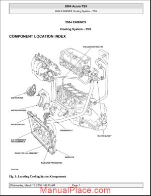 acura tsx 2003 2008 engine cooling system page 1