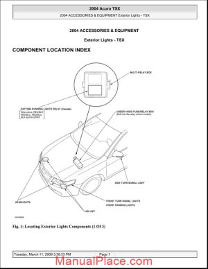 acura tsx 2003 2008 exterior lights service repiar manual page 1