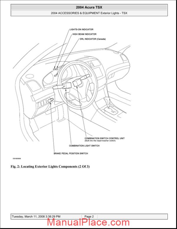 acura tsx 2003 2008 exterior lights service repiar manual page 2