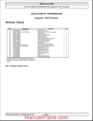 acura tsx 2003 2008 transmission diagnosis page 1