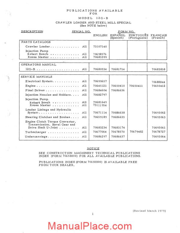 allis chalmers 12g b crawler loader parts catalog page 2