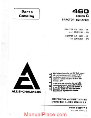 allis chalmers 460 series c tractor scraper parts catalog page 1