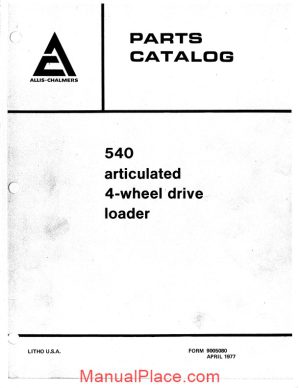 allis chalmers 540 articulated 4 wheel drive loader parts catalog page 1