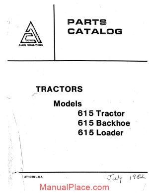 allis chalmers 615 models tractor backhoe loader parts catalog page 1