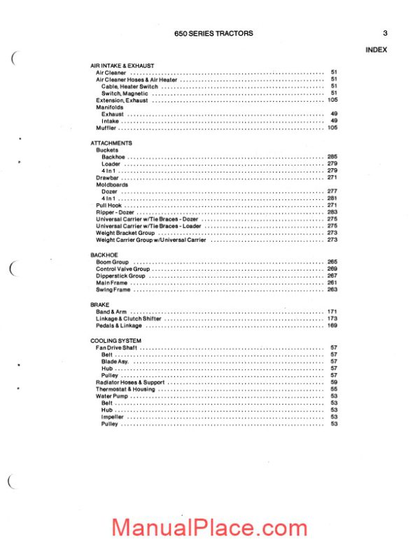 allis chalmers 650 652 653 655 tractor dozer loader backhoe parts catalog page 4