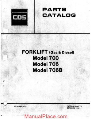 allis chalmers 700 706 706b forklifts parts catalog page 1