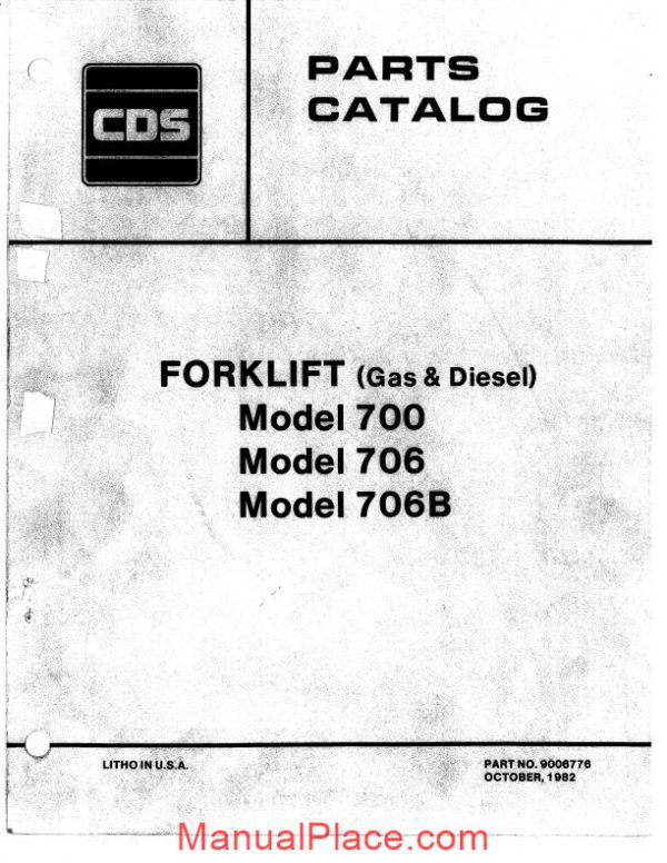 allis chalmers 700 706 706b forklifts parts catalog page 1