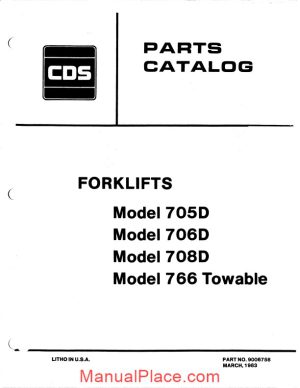 allis chalmers 705 706 708d forklift parts catalog page 1