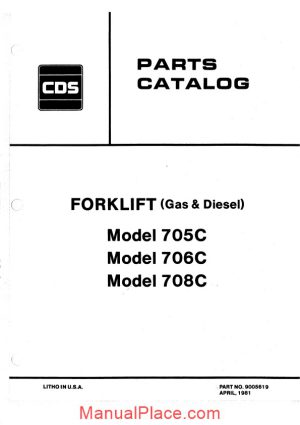 allis chalmers 705c 706c 708c forklift parts catalog page 1