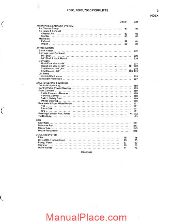 allis chalmers 705c 706c 708c forklift parts catalog page 4