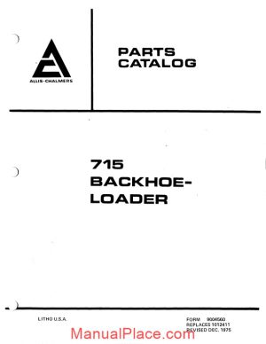 allis chalmers 715 backhoe loader parts catalog page 1