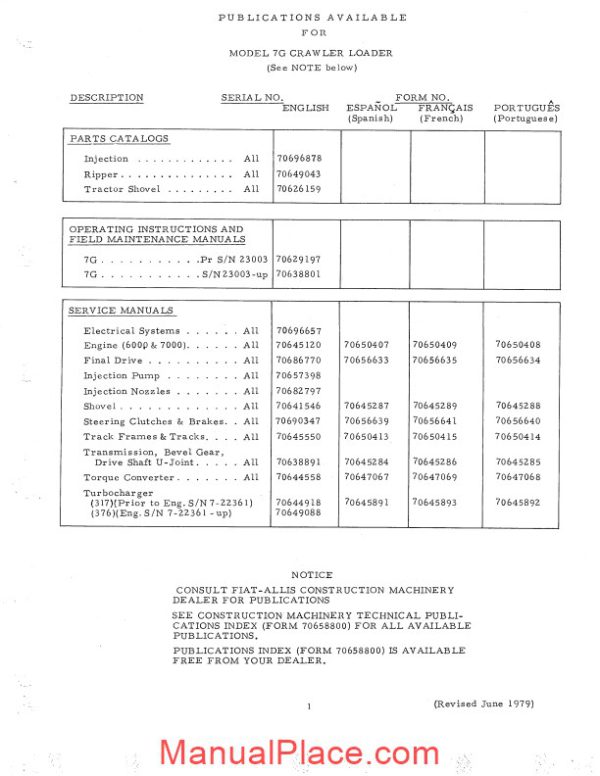 allis chalmers 7g crawler loader parts catalog page 4