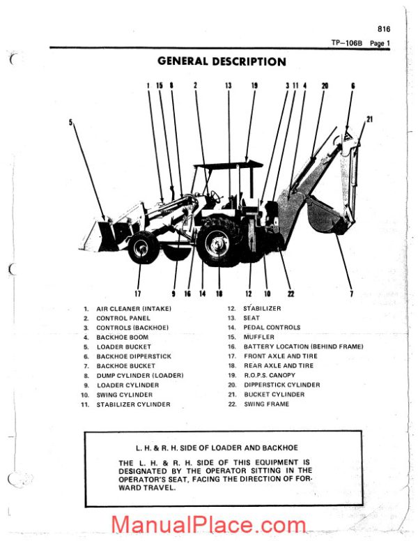 allis chalmers 816 816b backhoe loader parts catalog page 2