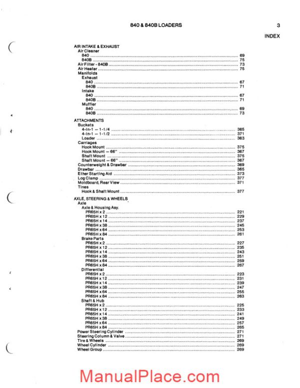 allis chalmers 840 840b articulated wheel loader forklift parts catalog page 4