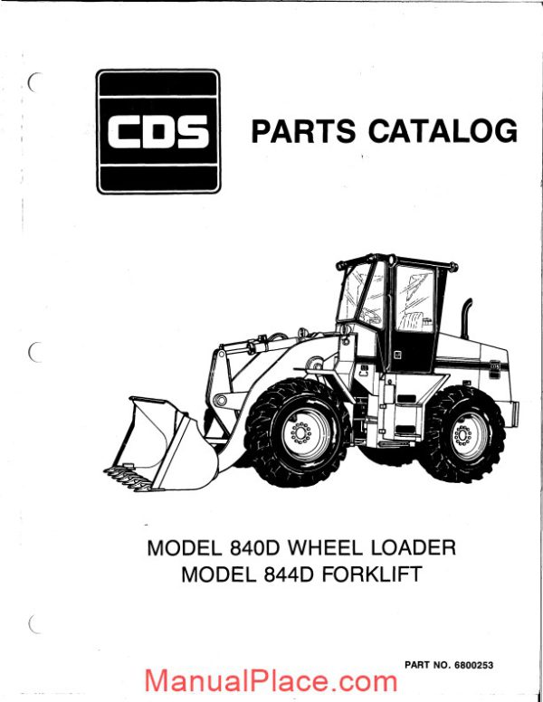 allis chalmers 840 844d wheel loader forklift parts catalog page 1