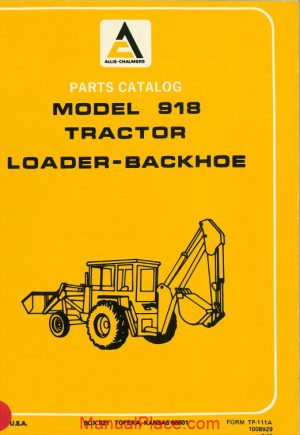 allis chalmers 918 backhoe loader parts catalog page 1