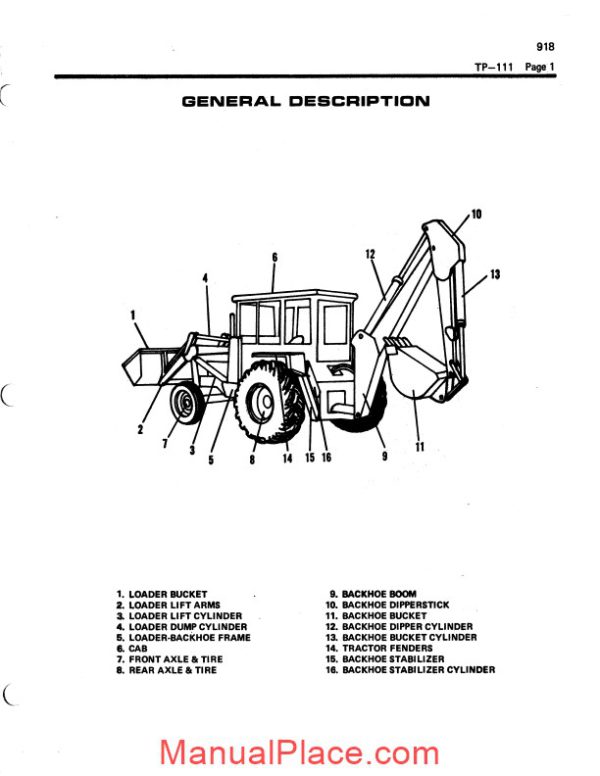 allis chalmers 918 backhoe loader parts catalog page 2