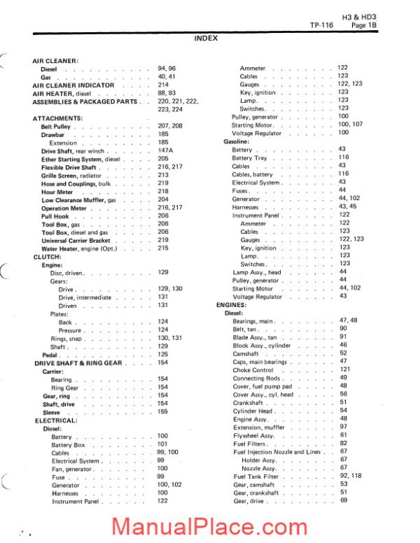 allis chalmers h3 hd3 crawler tractors parts catalog page 4