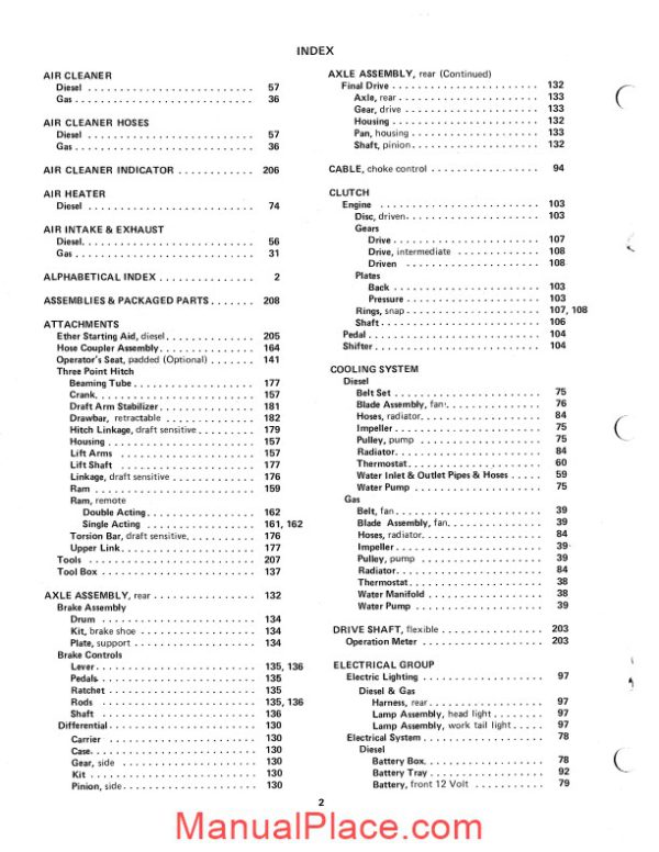 allis chalmers i60 i600 industrial tractors parts catalog page 3