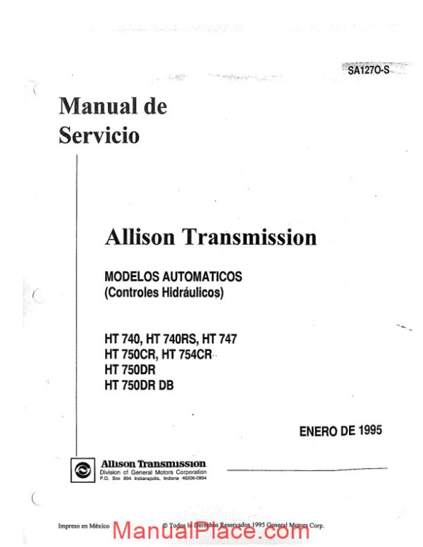 allison transmission ht700 series service manual page 2