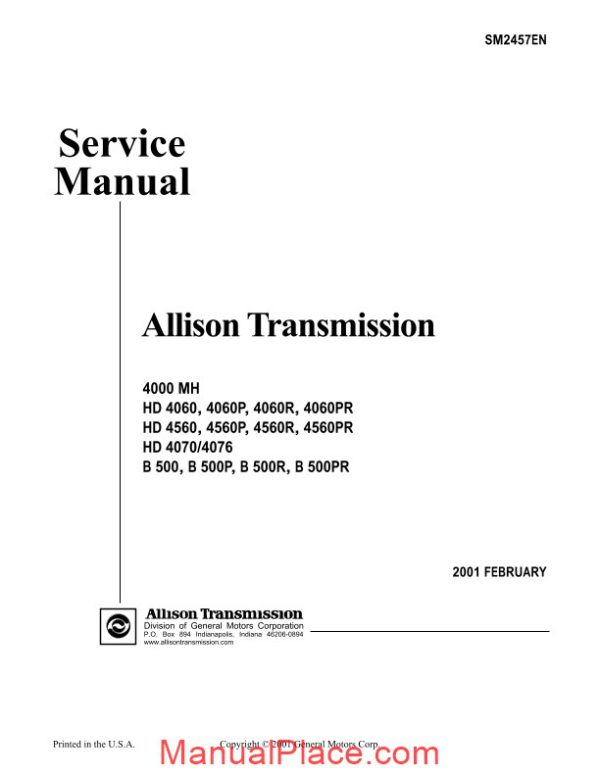 allison transmission sm2457en 2001 service manual page 2