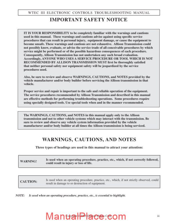 allison troubleshooting manual wtec iii page 4