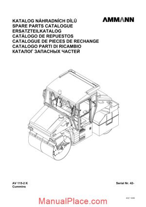 ammann 0610 av115 2k parts catalogue page 1