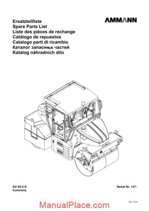 ammann 0610 av95 2 k parts catalogue page 1