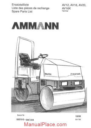 ammann 591795 et liste av12 20 95 yan 0010 0224 parts catalogue page 1