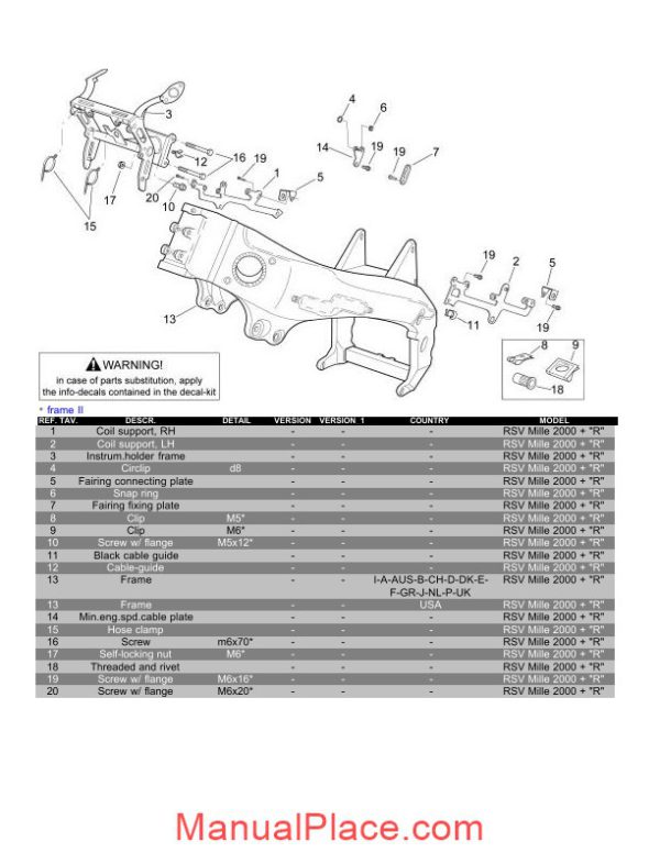 aprilia rsv mille parts list page 2