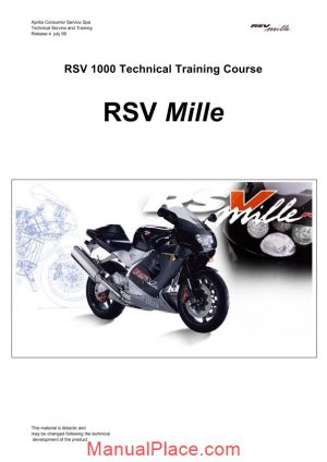 aprilia rsv mille technical training course page 1