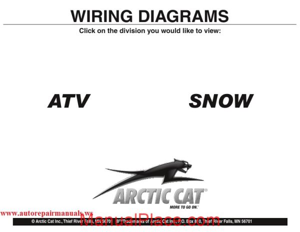 arctic cat 2000 thru 2009 atv and snowmobilesnow wiring diagrams page 1